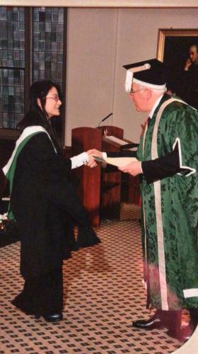 Dr Yao Zhao being awareded her PhD from the University of Leeds